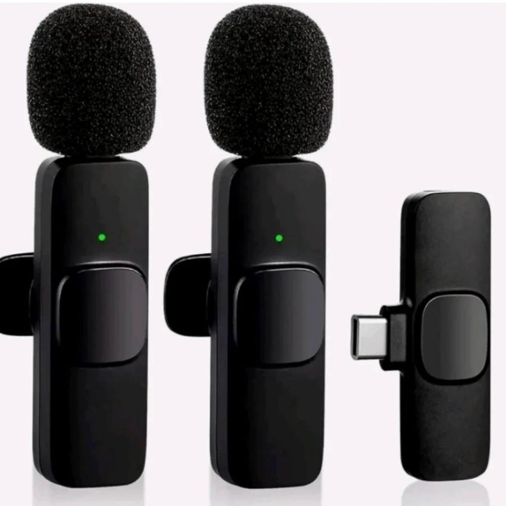 Wireless Lavalier Microphone Set - Black